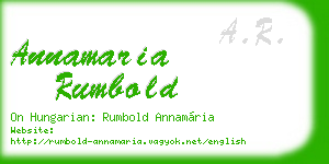 annamaria rumbold business card